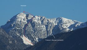 Übersicht Hochobir Gipfelrinne